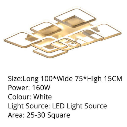 Grey White Rectangle Shape Modern LED Ceiling Lights For Living Room Bed Room Studio Lighting Creative Modern Ceiling Lamp