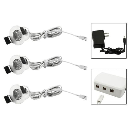 Mini LED Spot Downlights Dimmable Lamp Set Remote Controller Ceiling Recessed 1.5W 27mm Hole Silvery Cabinet Lights