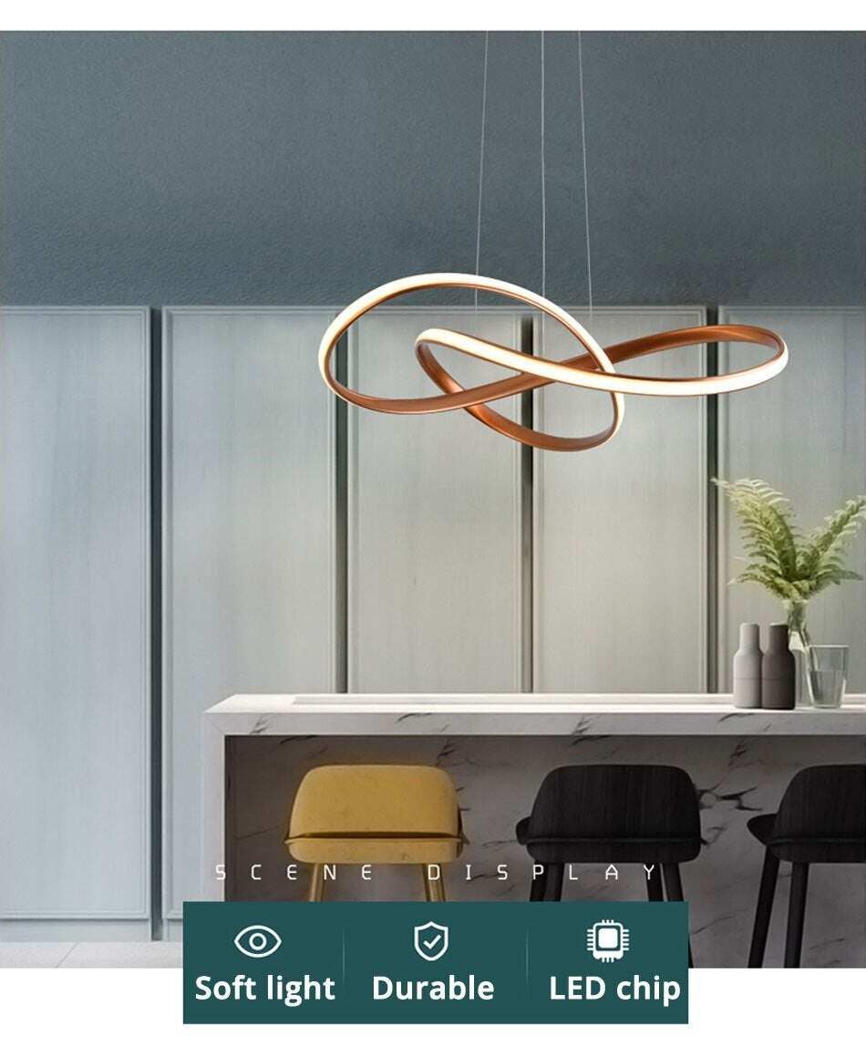 New Design Gold Hanging Pendant Lamp 60W For 10-15Square Meters Bedroom Pendants Led Kitchen Led LightPendant Lamp