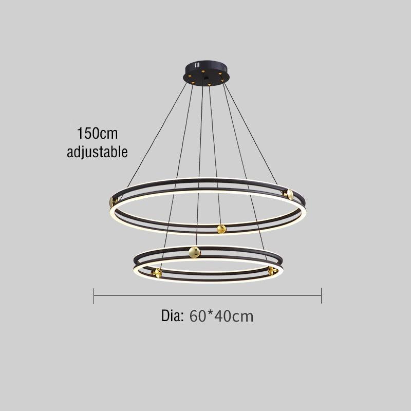 Simple Living Room Chandelier Aluminum Annular Ring