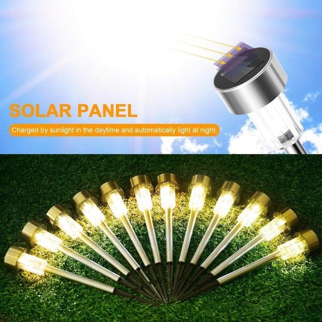 LED Solar Garden Lights Outdoor Solar Powered Lamp Lantern Waterproof Led Landscape Lighting Pathway Patio Yard Lawn Decoration