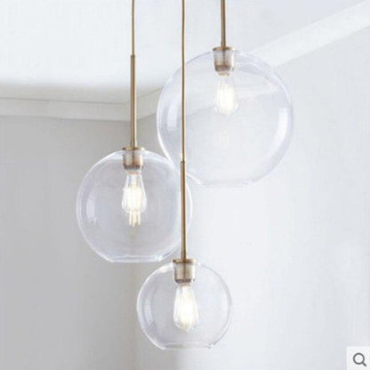Loft Modern Pendant Light Gradient Silver Gold Glass Pendant Lamp E27 Nordic Hanging Lamp Kitchen Light Fixture
