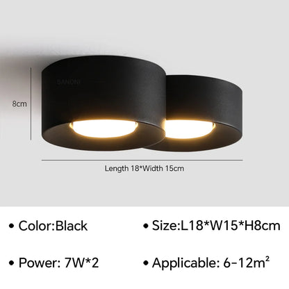 Nordic LED Ceiling Lamp Cylinder Spotlight Chandelier for Bedroom Hallway Decoration Indoor Lighting