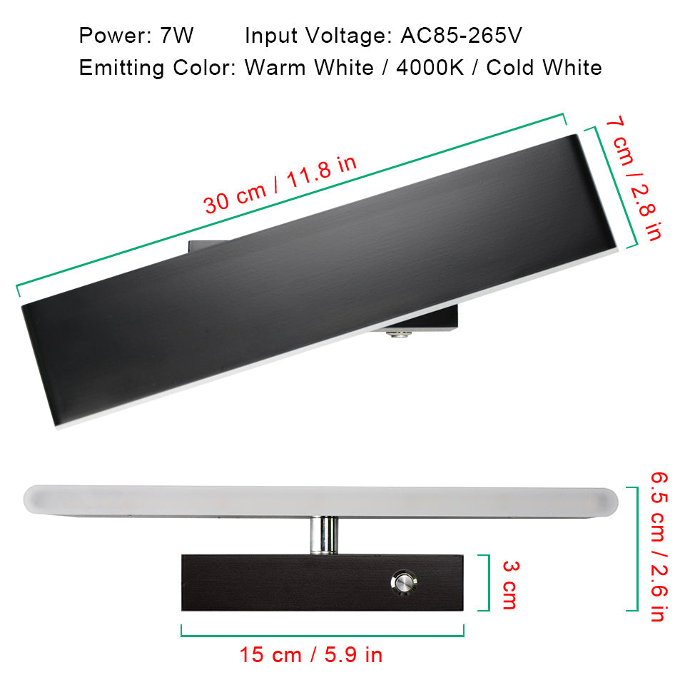 Wooden modern led wall lights bedside wall lamp wall sconce black bedroom Nordic steering head for living room ZBD0027