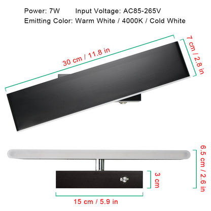 Wooden modern led wall lights bedside wall lamp wall sconce black bedroom Nordic steering head for living room ZBD0027