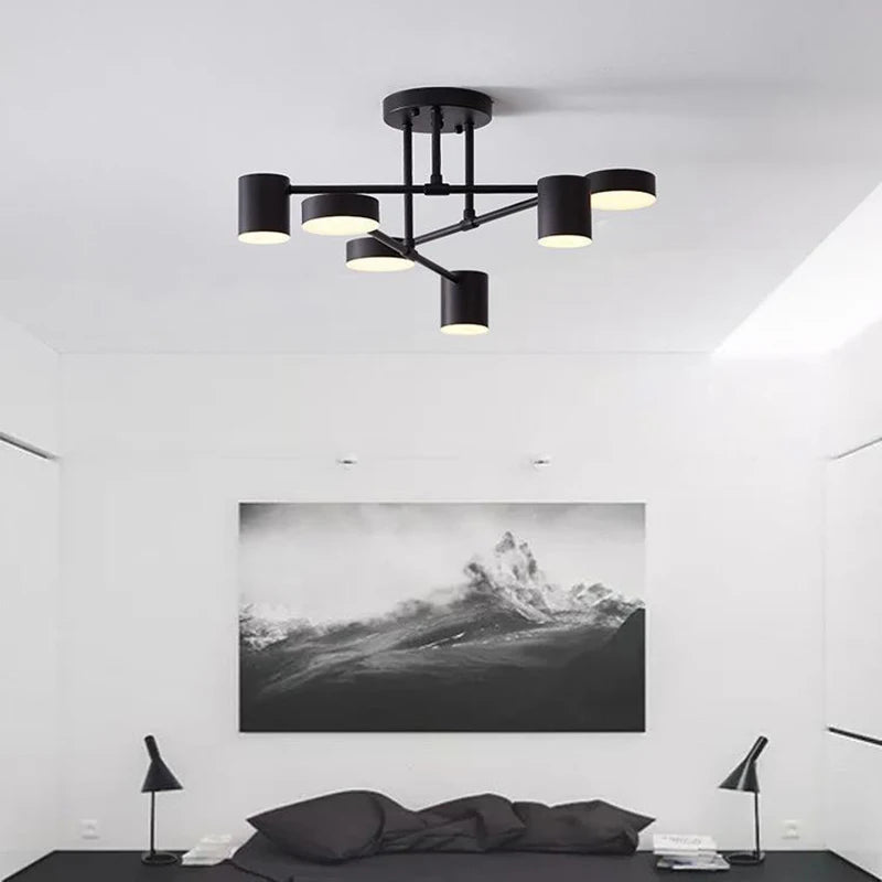 Modern LED Ceiling Chandelier 6 Heads Hanging Lamp Gold Black  For Dining Room Living Rooms Bedroom Hall Home
