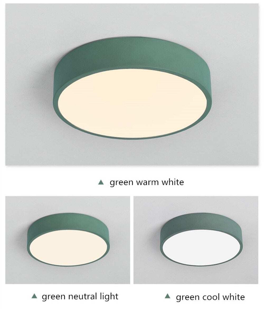 Modern Ceiling Light Round Macarons Lighting Iron Metal Acrylic Kitchen Bed Room Foyer LED Chip Lamp Decoration Light Fixture