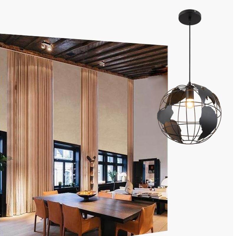 Pendant Light Black/White Creative E27 bulbs Earth Iron Pendant Lamp Edison Bulb for Kitchen Dining Room Restaurant pendant lamp