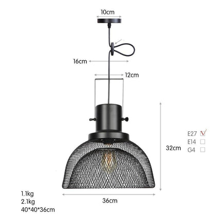 American Retro Iron Mesh Chandelier
