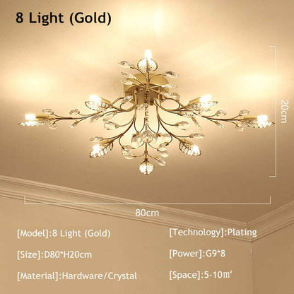 Vintage LED Ceiling Light Crystal Ceiling Lamp For Living Room Loft