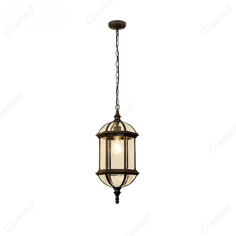 Retro Outdoor Waterproof Pendant Light Corridor Restaurant Chandelier Lighting Hotel Balcony Attic Restaurant Lighting Fixtures