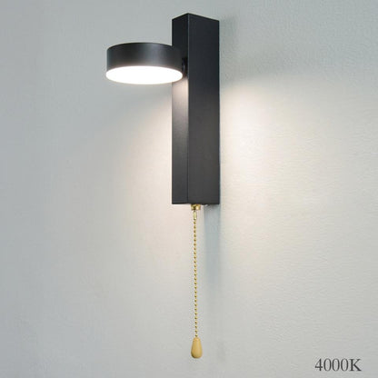 LED wall lamp with switch 7W 9W bedroom living room Nordic modern wall light aisle study reading sconce white black wall lamps