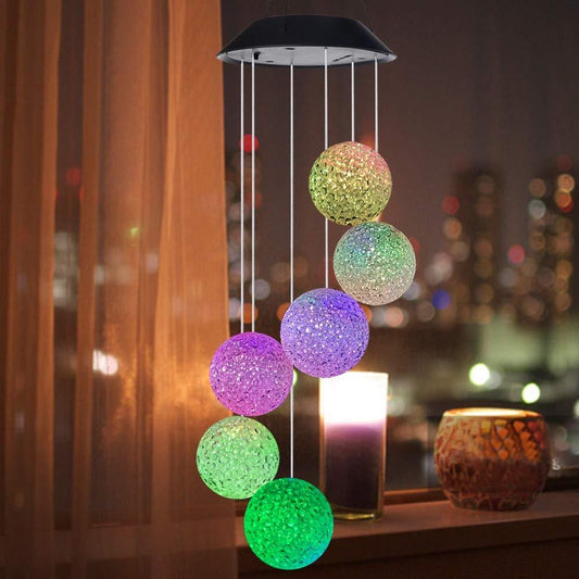 9 kinds of Solar Light Outdoor Powered LED Wind Chime Color Change Spiral Wind Chime Outdoor Light Decorative Garden Light