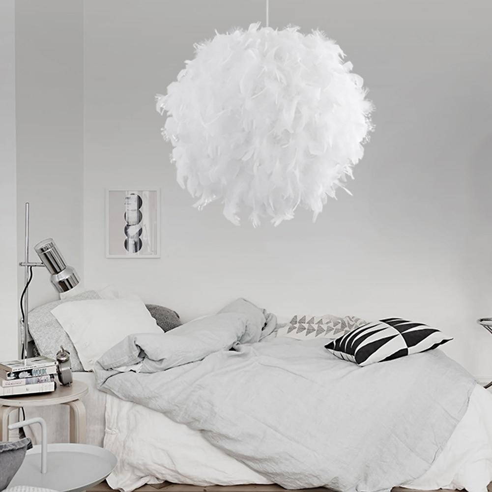 Lamparas De Techo Colgante Moderna Feather Ceiling Light White Modern Droplight Ceiling Lamp Bedroom Study Hanging Lamp