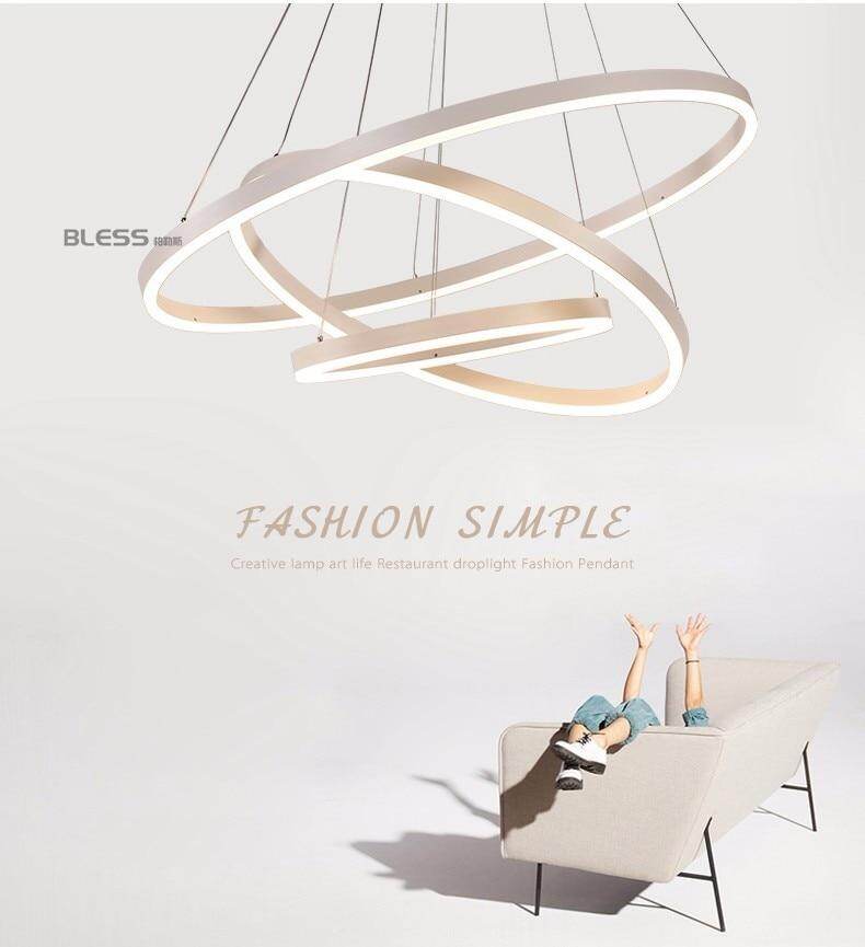 Circel Rings Modern Led Pendant Lights For Dining Living Room Acrylic Cerchio Anello Lampadario Pendant Lamp Lamparas Modernas