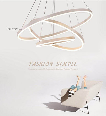 Circel Rings Modern Led Pendant Lights For Dining Living Room Acrylic Cerchio Anello Lampadario Pendant Lamp Lamparas Modernas