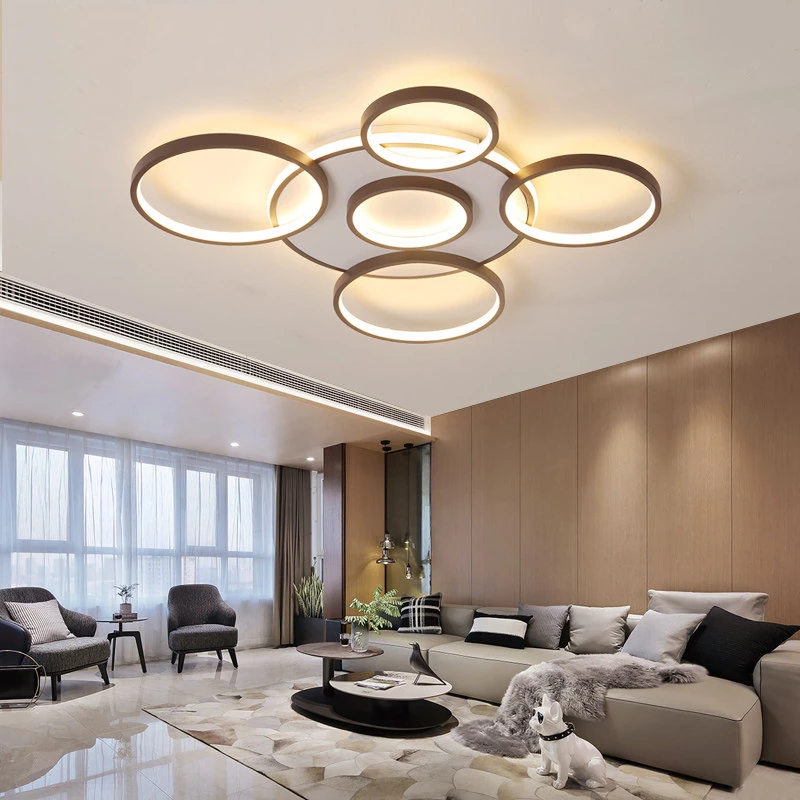 Modern LED Ceiling Lights Black Indoor Lighting Living Room Dining Room Kitchen Hotel Hanging Ceiling Lamp With Remote Control