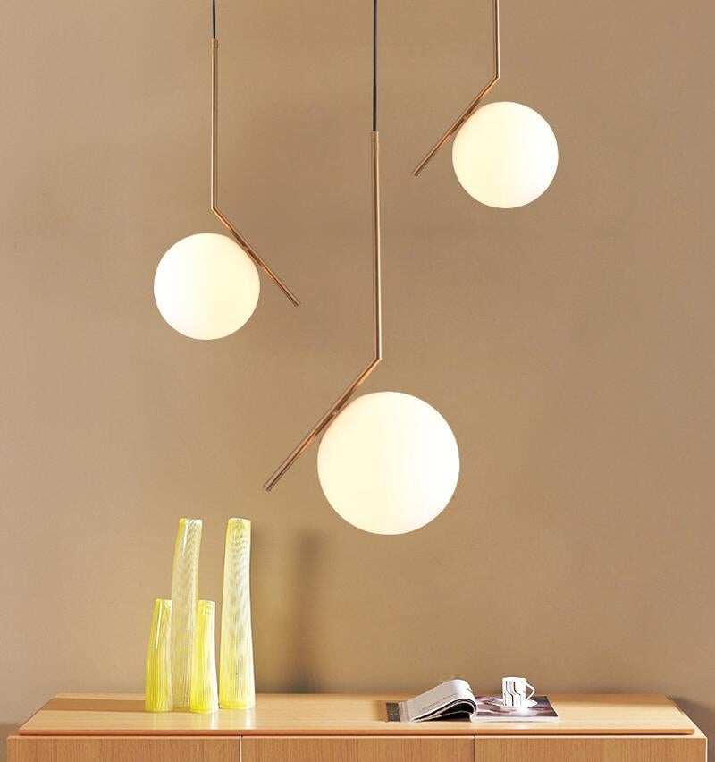 1 PC Nordic Style Pendant Lights Milky White Glassshade Modern Minimalist Led Pendant Lamps for Dining Room Decoration Lighting