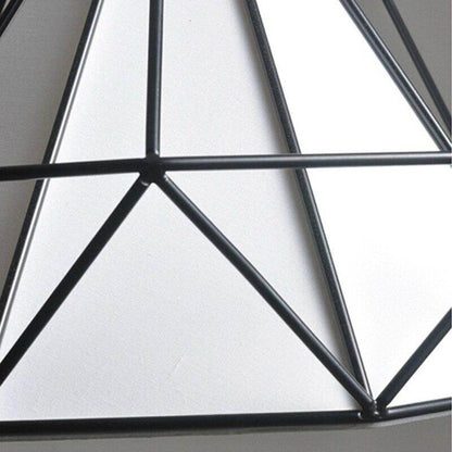 Modern Art Deco Black/White Birdcage Pendant Lights Iron Minimalist Retro Light  Loft Pyramid Lamp Led Bedroom Kitchen Bar Cafe