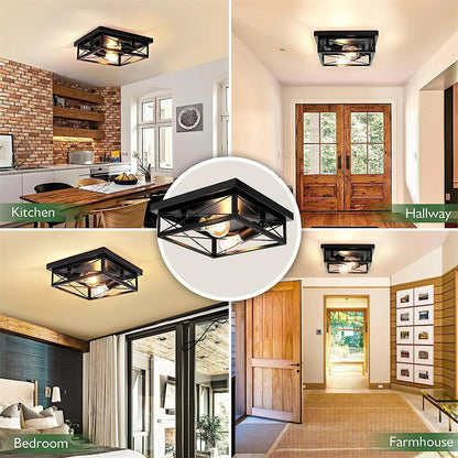 Modern LED Ceiling Lights Industrial Iron Black Nordic Minimalist Home Decoration Living Room Dining Room Ceiling Lamps Lighting