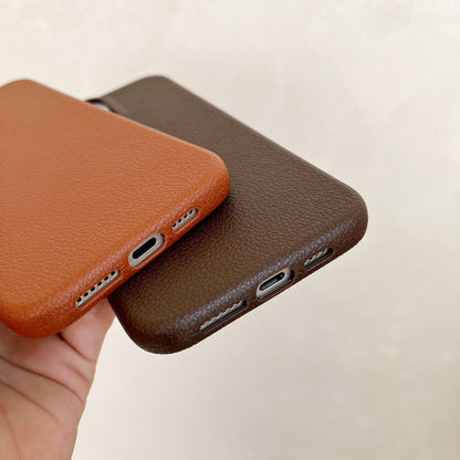 Premium Minimalist iPhone 17 Case Solid-Color Leather-Textured iPhone 16 Case Soft Case for iPhone 13/12/11
