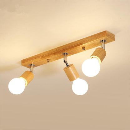Modern Wood Metal Ceiling Lamp 39cm LED Coffe Bar Shop rRestaurant Decoration TV Background Lighting Light Fixture