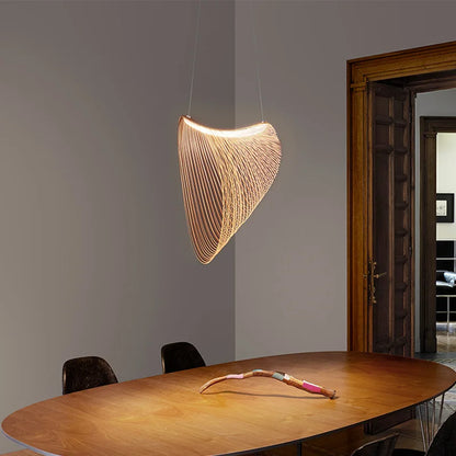 Nordic Modern Simple Wabi-sabi Style Wooden Chandelier Cafe Decorative Light Fixture