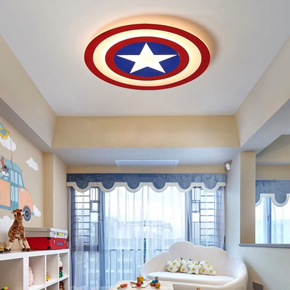Kids LED Ceiling Lights Captain America With Remote Control For Bedoom Study Room Acrylic Lamp Lamparas De Techo Abajur