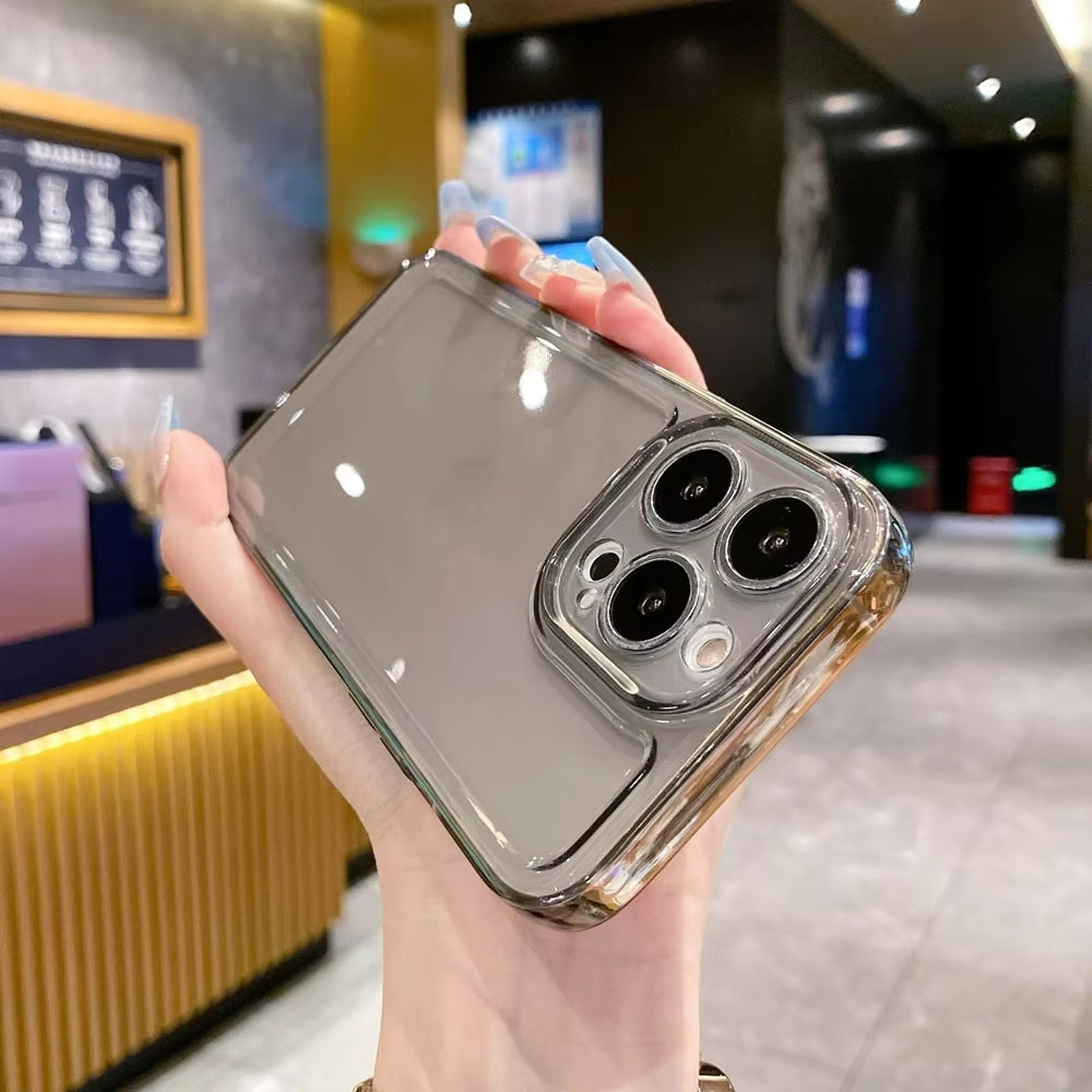 Luxury Transparent TPU Phone Case For iPhone 15 14 13 12 11 Pro Max XS X XR 7 8 Plus Mini Shockproof Protective Cover