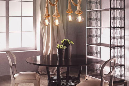 Bamboo hemp Rope Pendant Lights Creative Restaurant Decoration Lamps Retro Bar Table Garden Bamboo Hunging Light