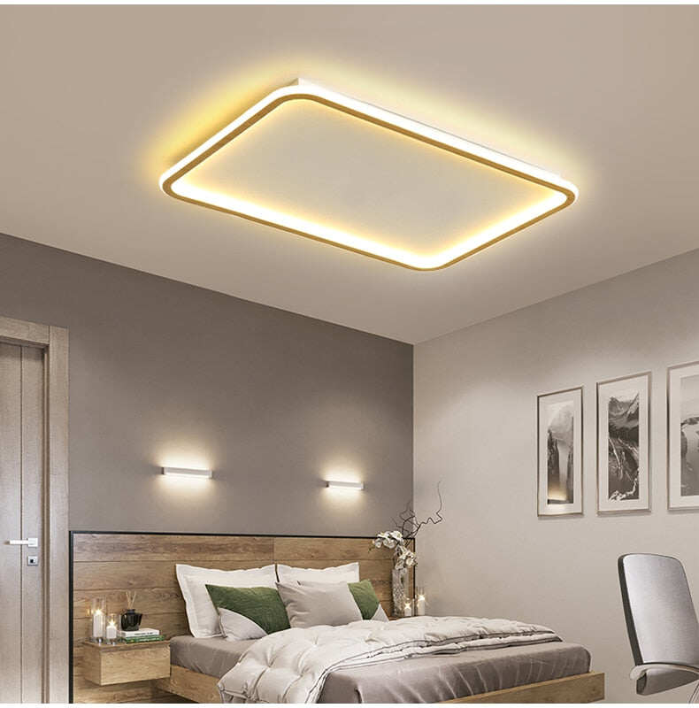 New modern black,white ultra-thin led ceiling light rectangular, round bedroom lamp living room lamp led ceiling lamp