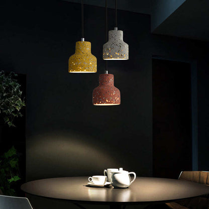 Semi-transparent Cement Chandelier Creative Personality Bedside Dining Room Terrazzo Color LED Bar Personality Chandelier