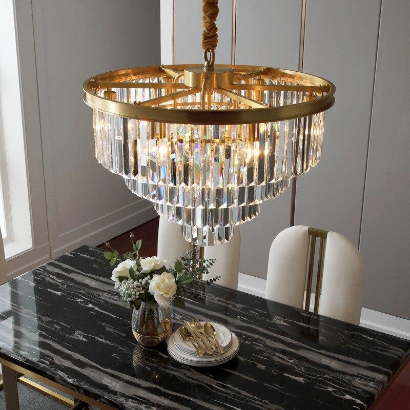 Copper Crystal Ceiling Lamp For Living Room Modern Led Ceiling Lights For Bedroom Home Ceiling Lamp Fixture Crystal Lustres