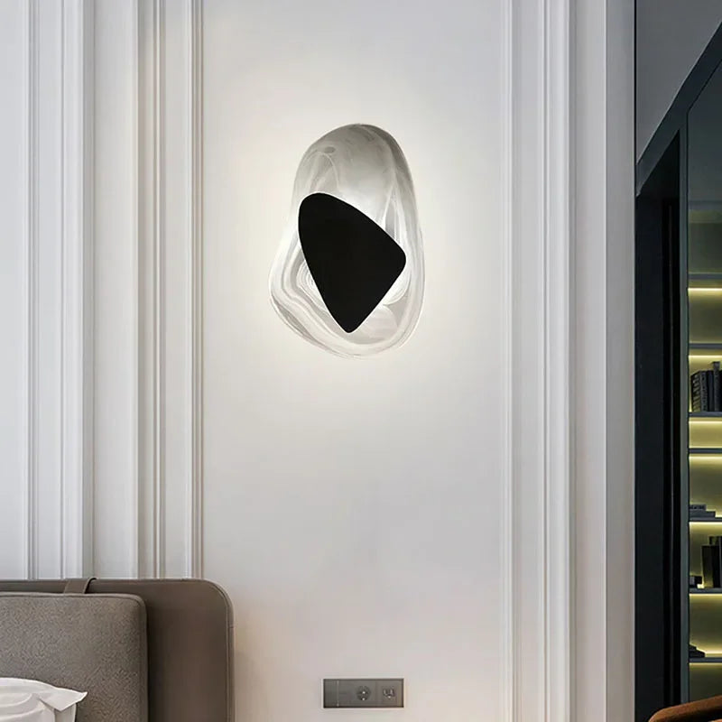 Modern LED Wall Lamp Crystal Art Glass Wall Light Bedside Sconce for BedroomBackground Aisle Stairs Patio Decor Lighting
