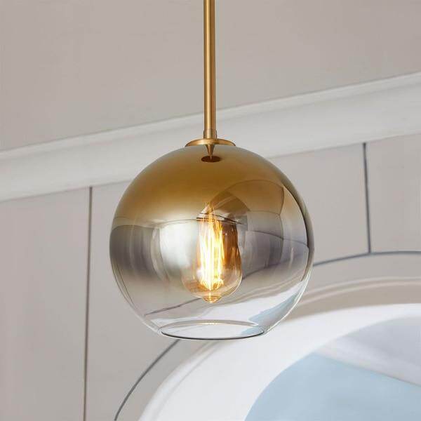 Modern Glass Ball Pendant Light Gradient Color Hanging Lamp Hanglamp Kitchen Light Fixture Dining Living Room Luminaire