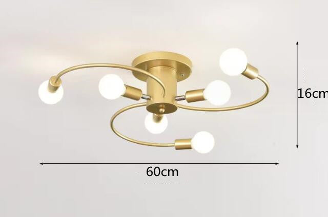 Household E27 Iron Ceiling Chandelier Lamp Modern Style Ceiling Lamp Bedroom Light Surface Installation Dining Room Lamp