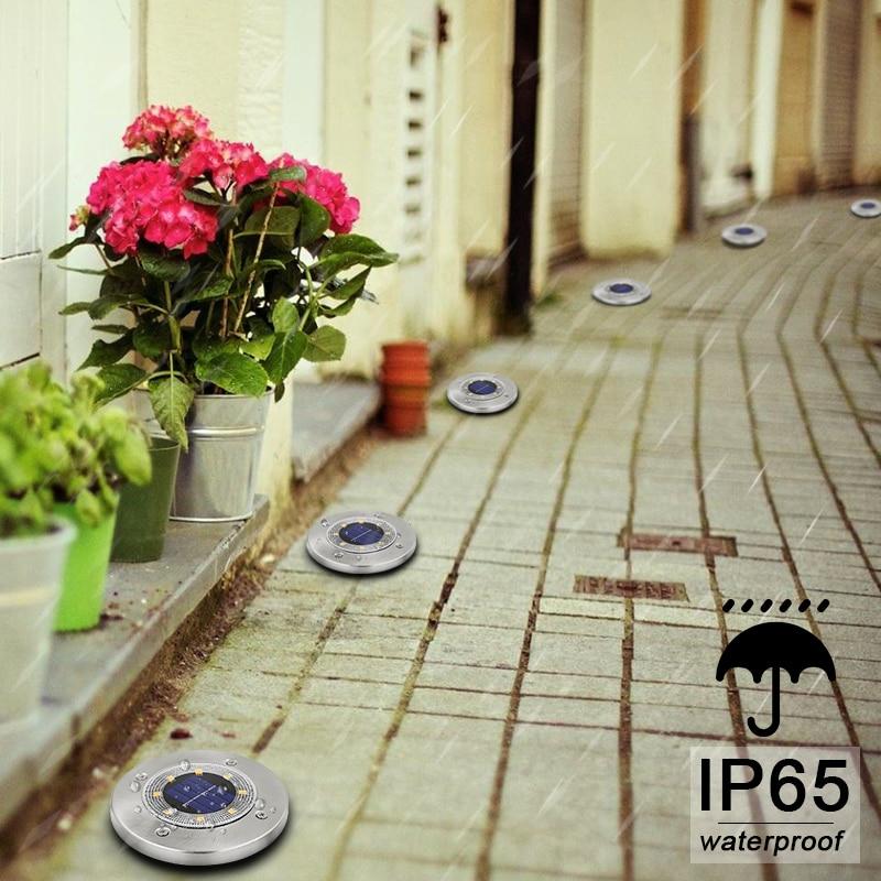 8 LED Outdoor Solar Garden Lights Waterproof In-Ground Light Solar Lamp Lighting for Pathway Yard Deck White/Warm White/RGB