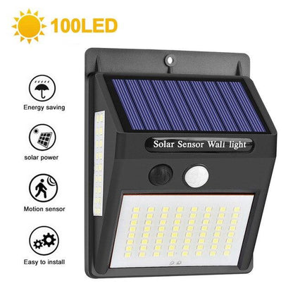 100LED Solar Light Outdoor Solar Lamp PIR Motion Sensor Wall Light Waterproof Solar Powered light for Garden Decoration