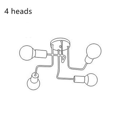 Modern Pendant Lights Hanging Vintage Multiple Rod Wrought Iron Ceiling Lights