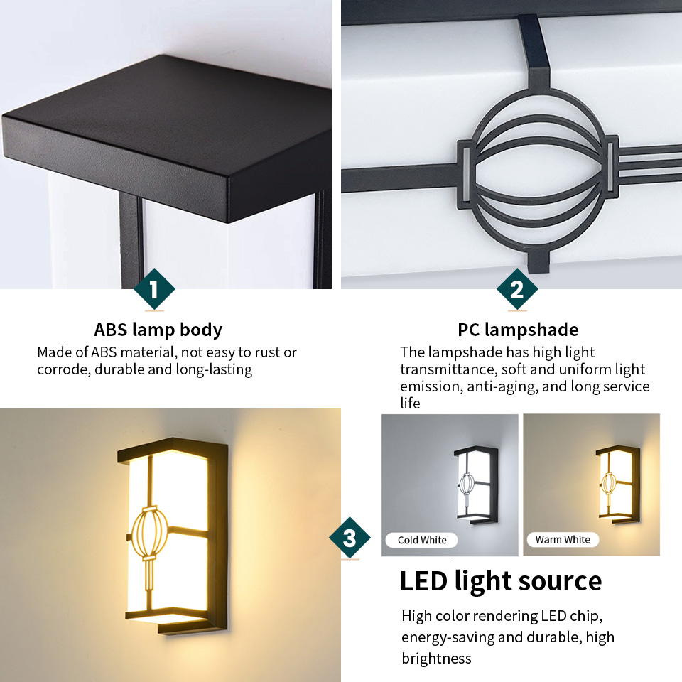 Outdoor Lamps Motion Sensor Wall Light Waterproof AC85-265V 16/30W Exterior Wall Lamp For Garden Light Street Lamp