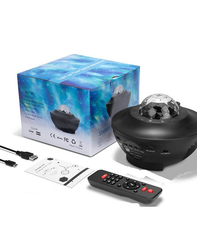 Night Light Projector  Galaxy Projector Starry Sky Projector Lamp with Remote Control 2 in 1 Star Projector with LED Nebula Cloud Moving Ocean Wave Projector for Kid Baby Built-in Music Speaker Voice