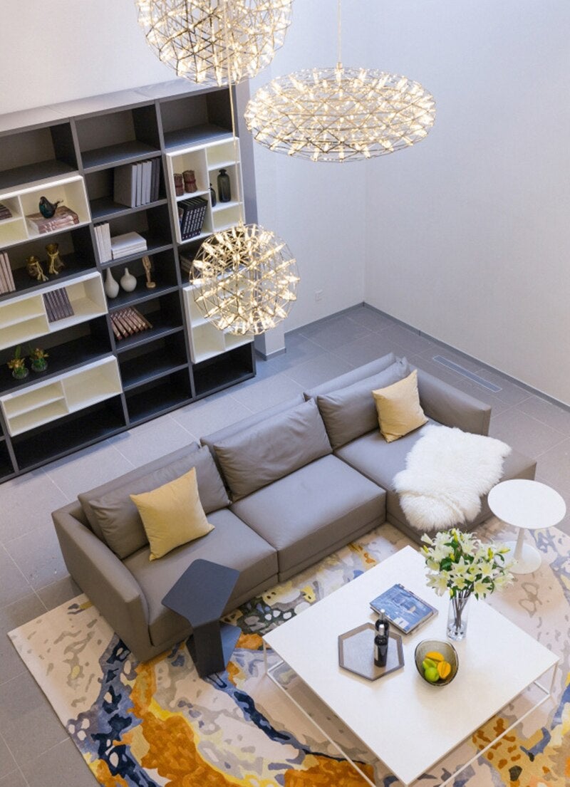 Industrial Loft Iron Ball Sparking Pendant Light LED G4 Modern Nordic Hanging Lamp For Living Room Lobby Hotel Restaurant Cafe
