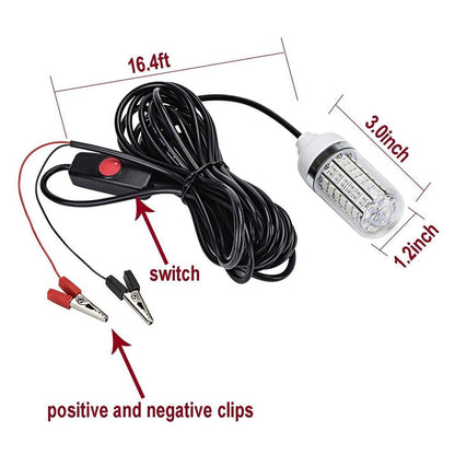12V Fishing Light 108pcs 2835 LED Underwater Fishing Light IP68 Lures Fish Finder Lamp Attracts Prawns Squid Krill (4 Colors )