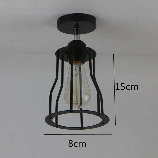 Retro Indoor Lighting Vintage Ceiling Light LED Lights More Kinds Iron Cage Lampshade Warehouse Style Light Fixture