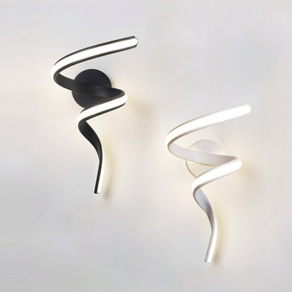 Modern LED Wall Lamp Minimalist Spiral Wall Light Curve Fixture Surface Mount Art Led Wall Sconce