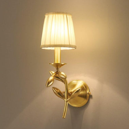 Simple European Style Flower Copper Wall Lamp