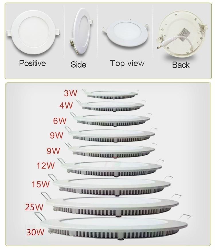 3W-25W Round LED Ceiling Light Recessed Kitchen Bathroom Lamp AC85-265V LED Down light Warm White/Cool White Free shipping