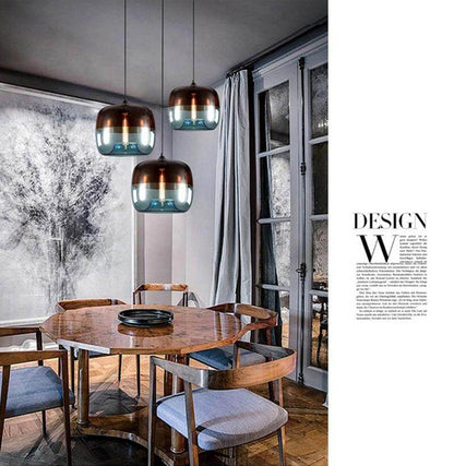Modern Nordic Art Deco Colorful Hanging Glass Pendant Lamp Lights Fixtures E27 LED For Kitchen Restaurant Living Room Bedroom