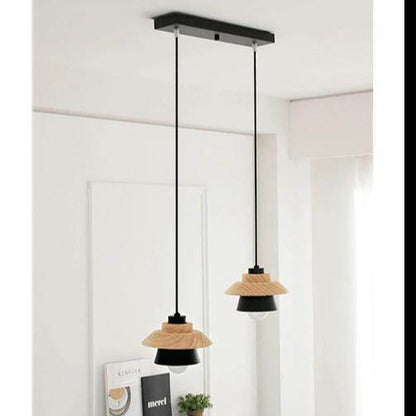 Modern Pendant Lamp Light, Natural Simple Wooden Pendant Light Lighting Fixture For Loft Cafe Bar Living Room Luminaire