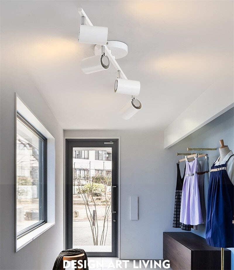 Black White Ceiling Lamp Lighting Angle adjustable Spotlights GU10 Spot Lights Bulb for Store Shop Showroom lighting New Arrival